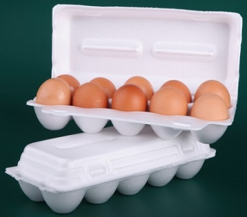 Картонная упаковка для яиц на 10 ячеек с крышкой и замком