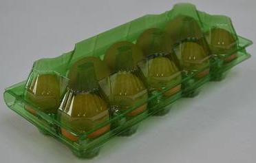 Пластисковая упаковка для яиц зеленого цвета