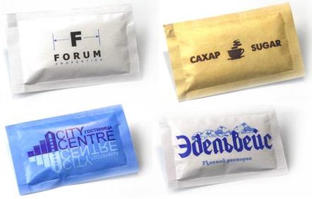 Пакетики для сахара с логотипом